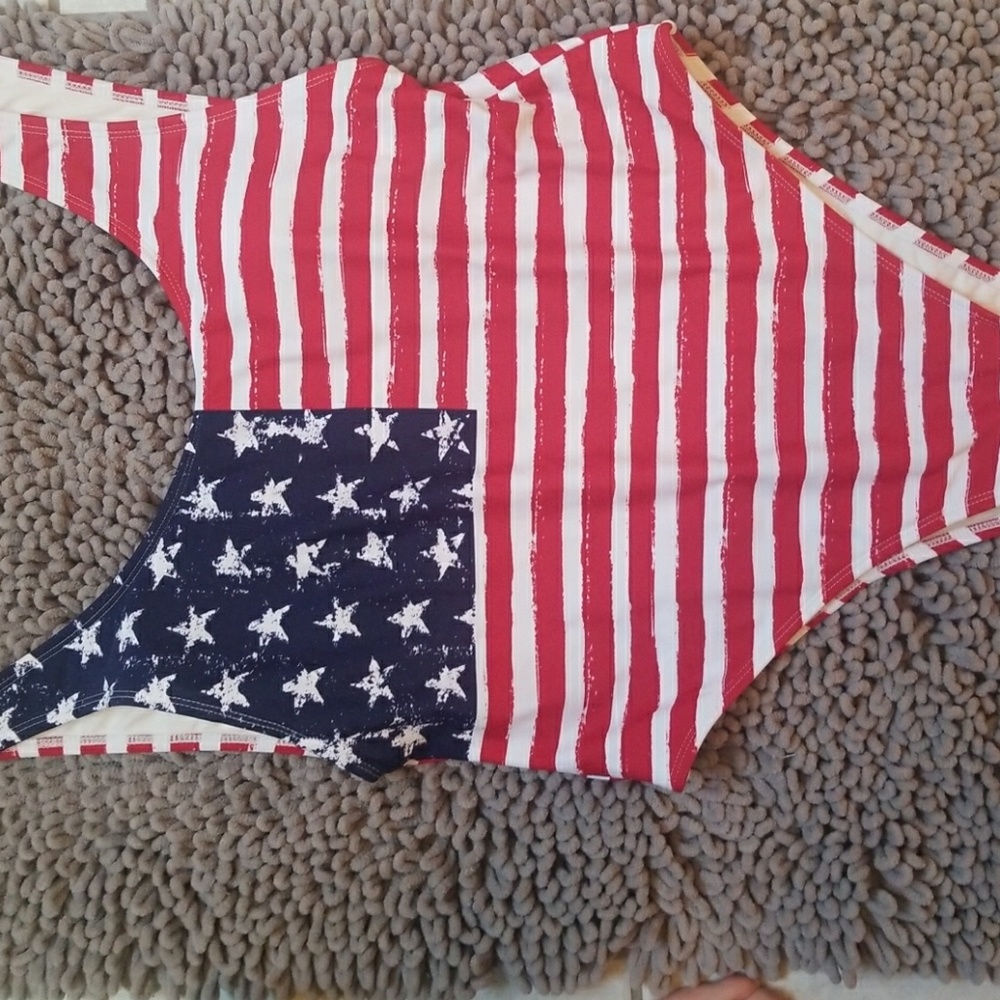 One piece American flag bathing suit!
